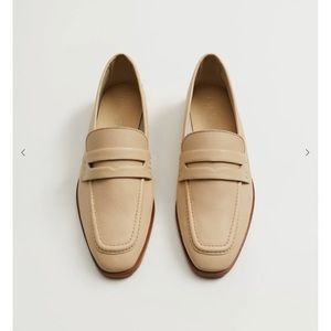 Mango Leather penny loafers (worn once, in great condition)